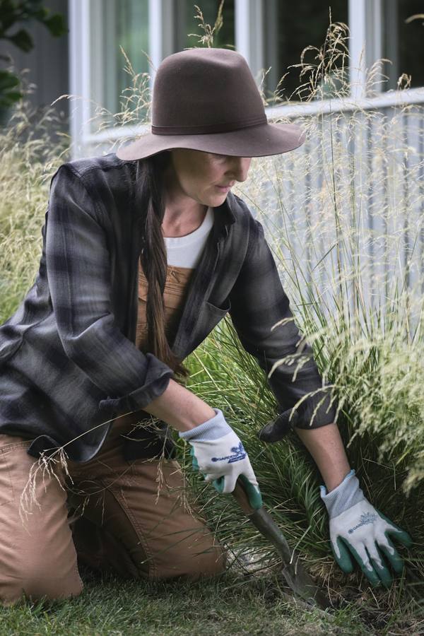 Landscaper working on a lawn
