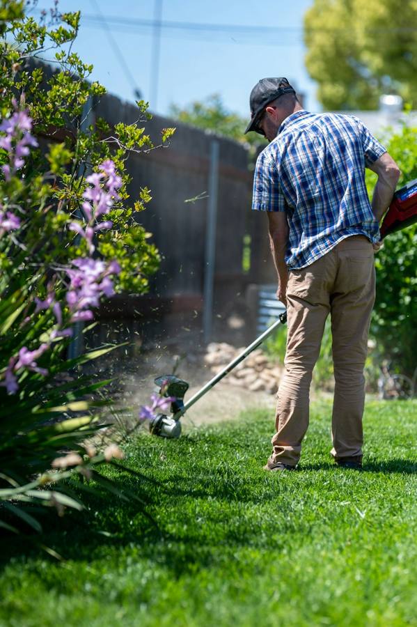 Trimming and edging a lawn
